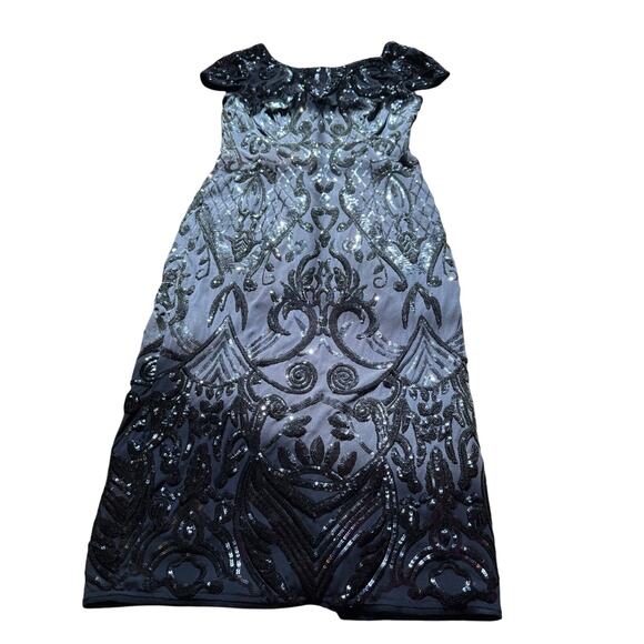 Adrianna Papell Navy Sequined Cocktail Dress - Size 4 - Picture 5 of 15